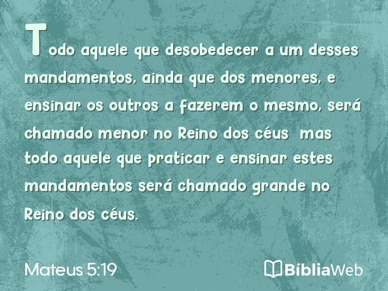 Mateus 5:19 em imagem para compartilhar