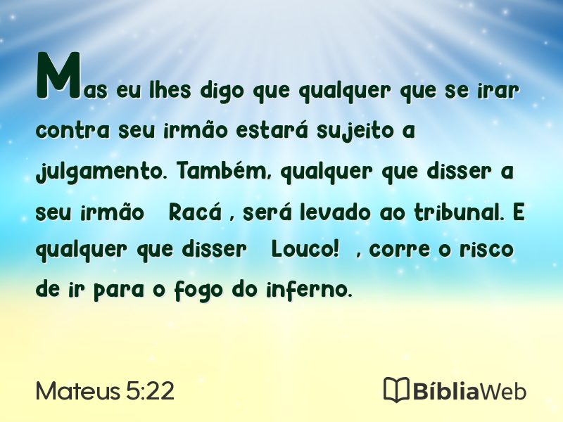 Mateus 5:22 em imagem para compartilhar