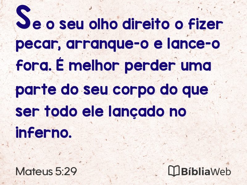 Mateus 5:29 em imagem para compartilhar