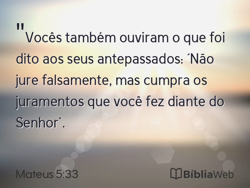 Mateus 5:33 em imagem para compartilhar