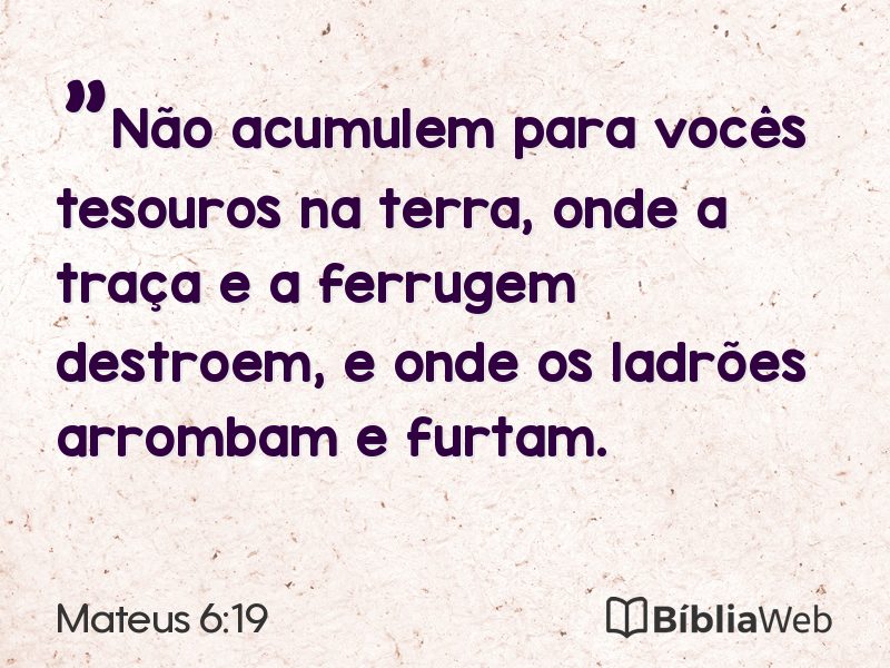 Mateus 6:19 em imagem para compartilhar