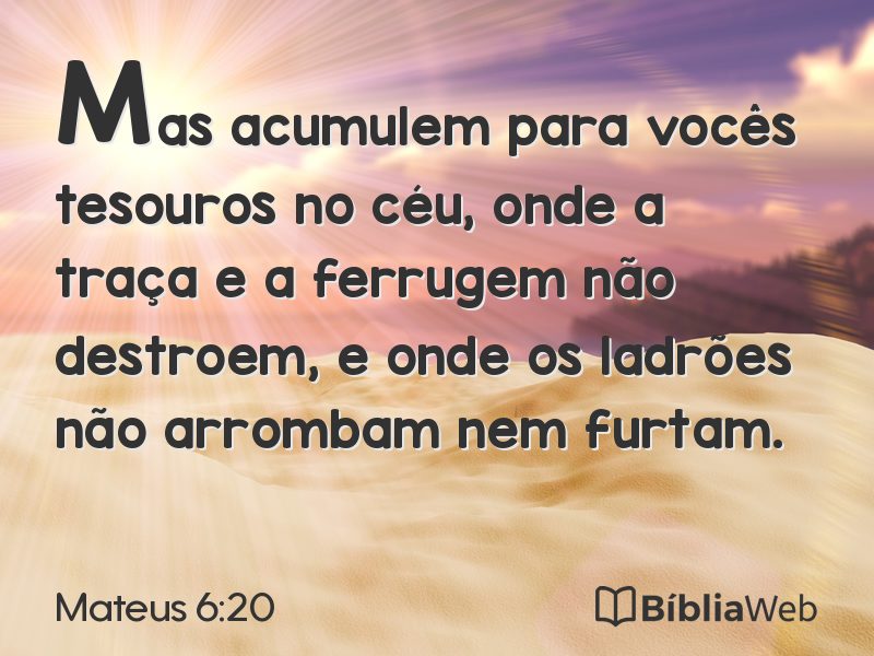 Mateus 6:20 em imagem para compartilhar
