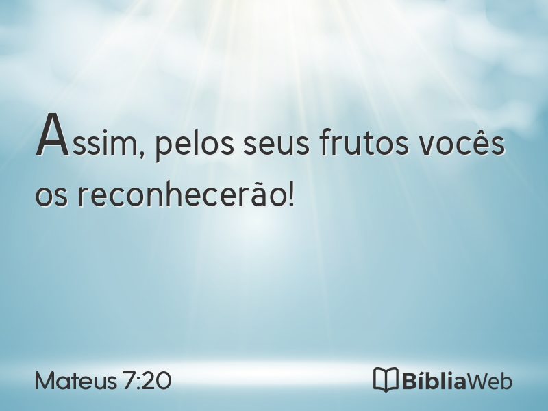 Mateus 7:20 em imagem para compartilhar