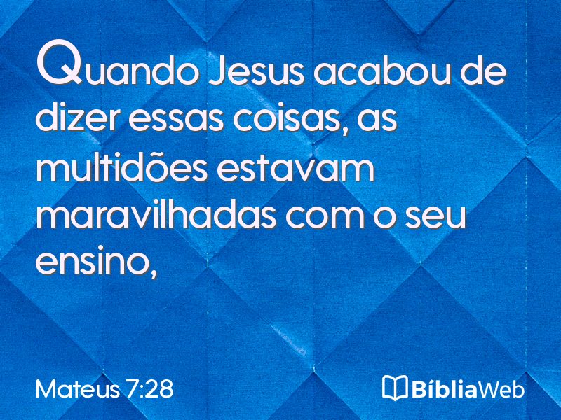 Mateus 7:28 em imagem para compartilhar