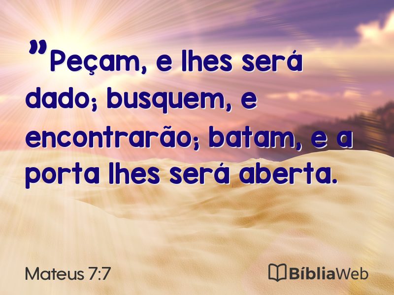 Mateus 7:7 em imagem para compartilhar