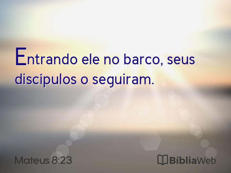 Mateus 8:23 em imagem para compartilhar