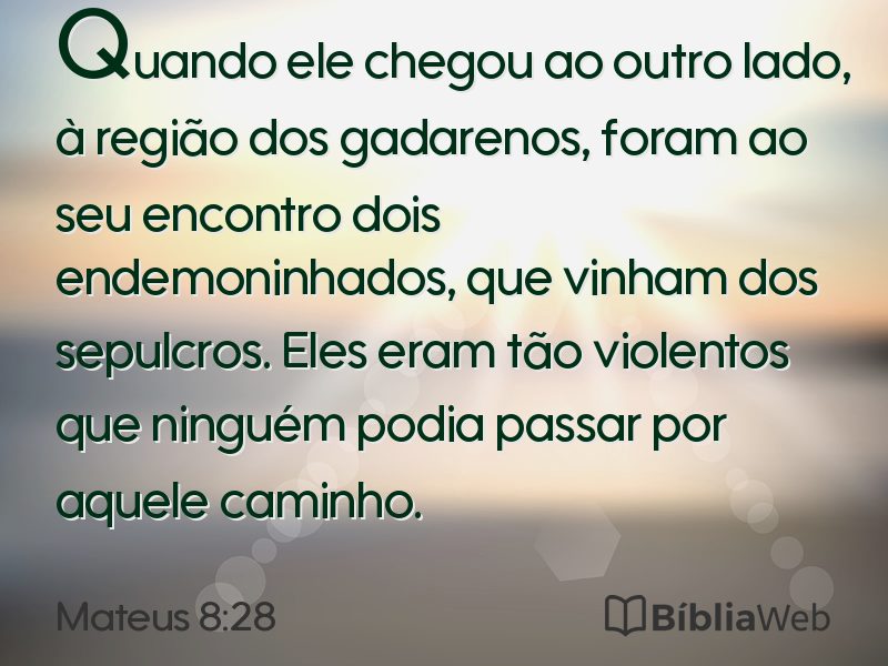 Mateus 8:28 em imagem para compartilhar