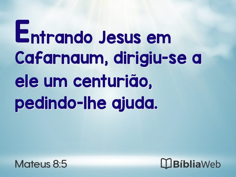 Mateus 8:5 em imagem para compartilhar