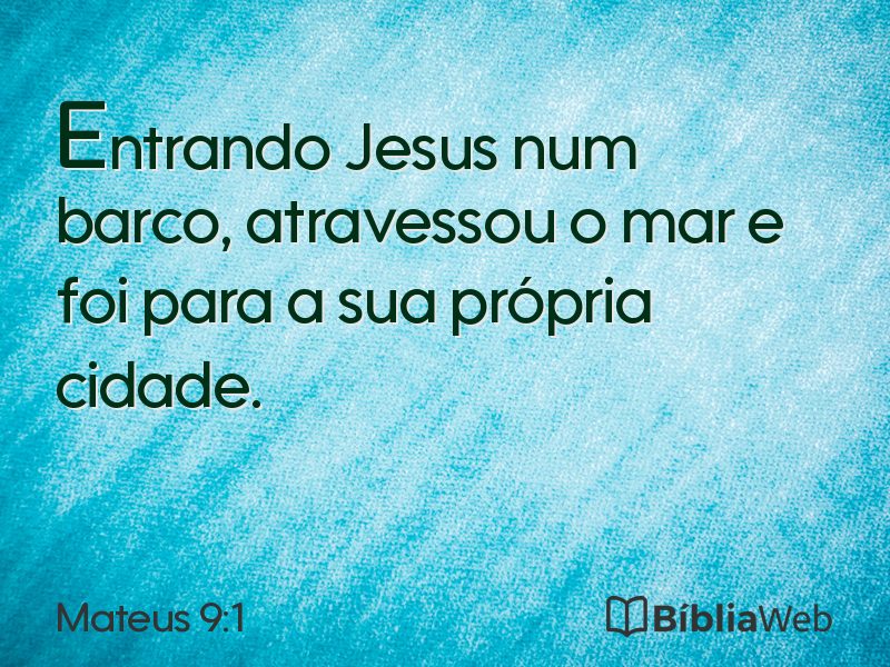 Mateus 9:1 em imagem para compartilhar