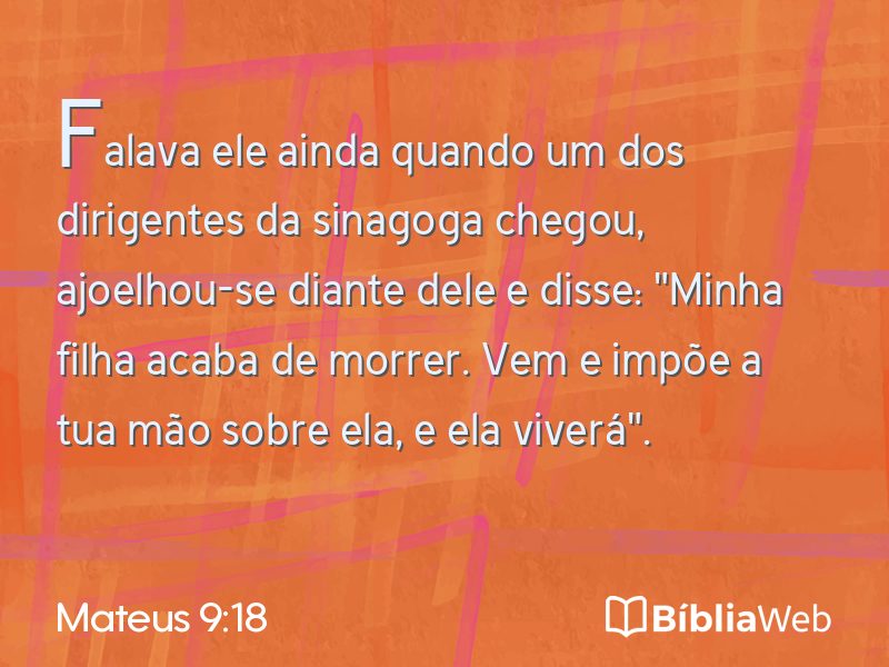 Mateus 9:18 em imagem para compartilhar
