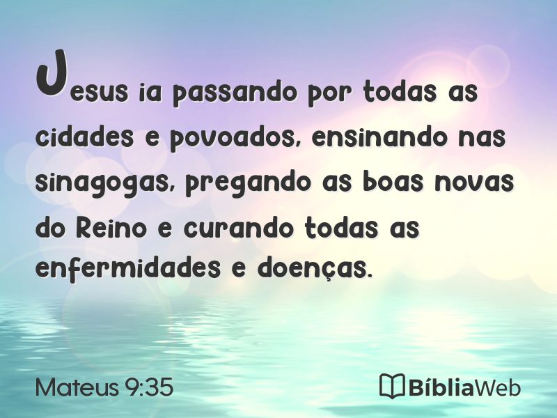 Mateus 9:35 em imagem para compartilhar