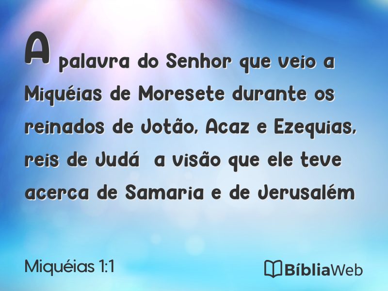 Miquéias 1:1 em imagem para compartilhar