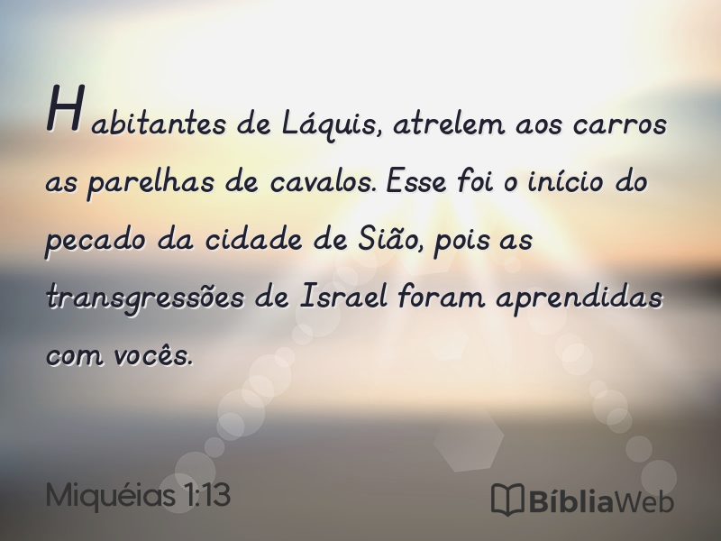 Miquéias 1:13 em imagem para compartilhar