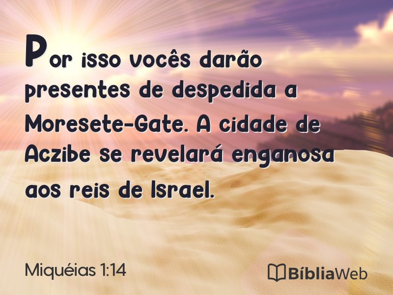 Miquéias 1:14 em imagem para compartilhar