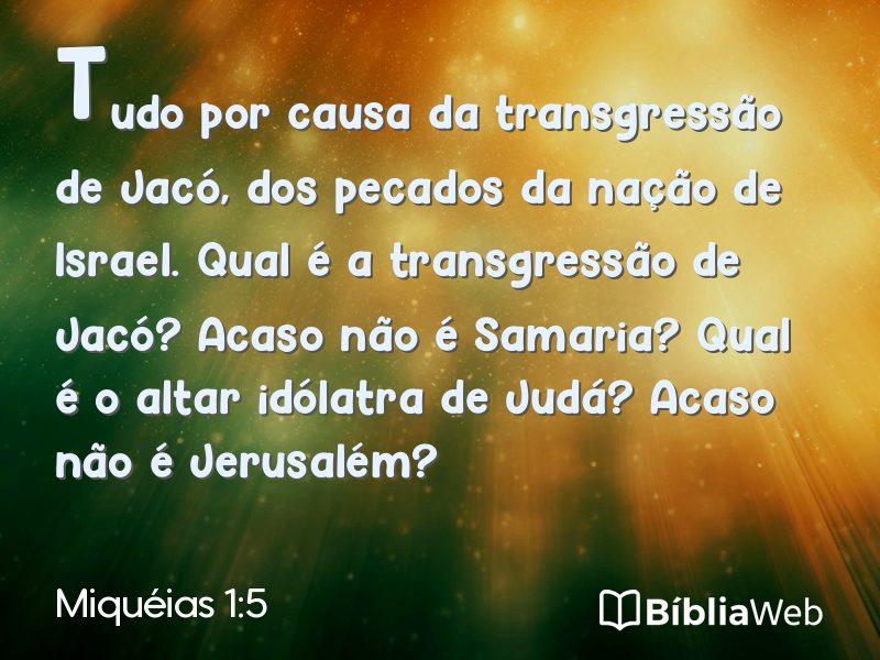 Miquéias 1:5 em imagem para compartilhar