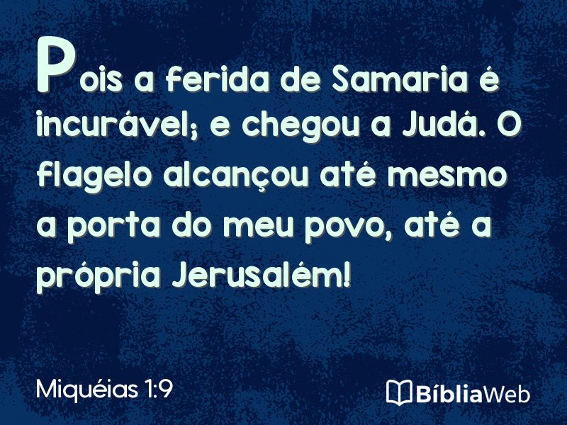 Miquéias 1:9 em imagem para compartilhar