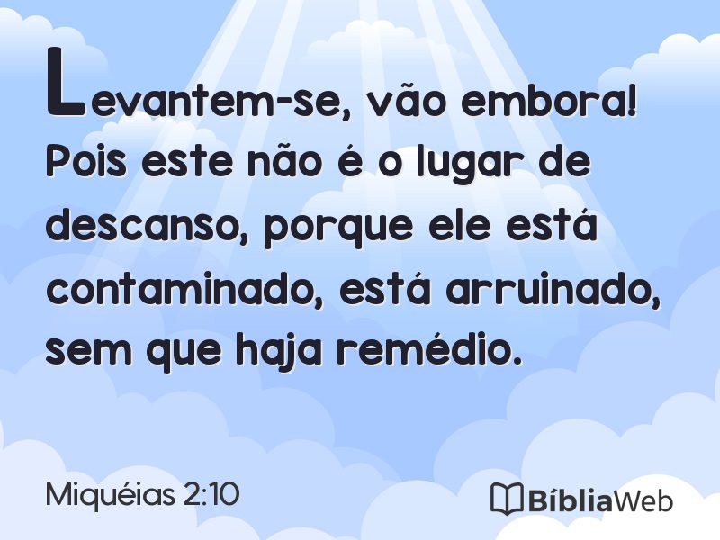 Miquéias 2:10 em imagem para compartilhar