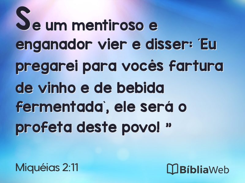 Miquéias 2:11 em imagem para compartilhar