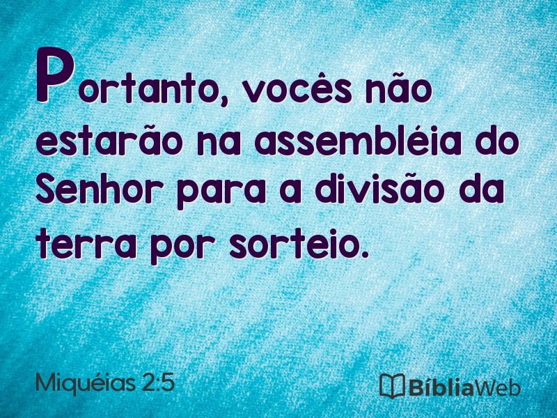 Miquéias 2:5 em imagem para compartilhar