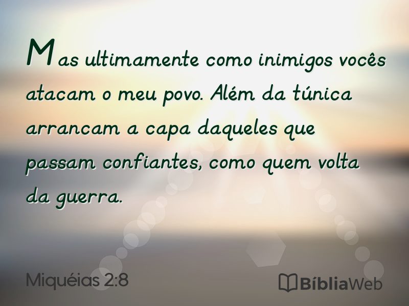 Miquéias 2:8 em imagem para compartilhar