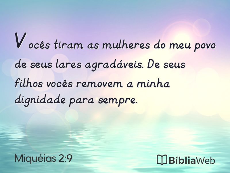 Miquéias 2:9 em imagem para compartilhar