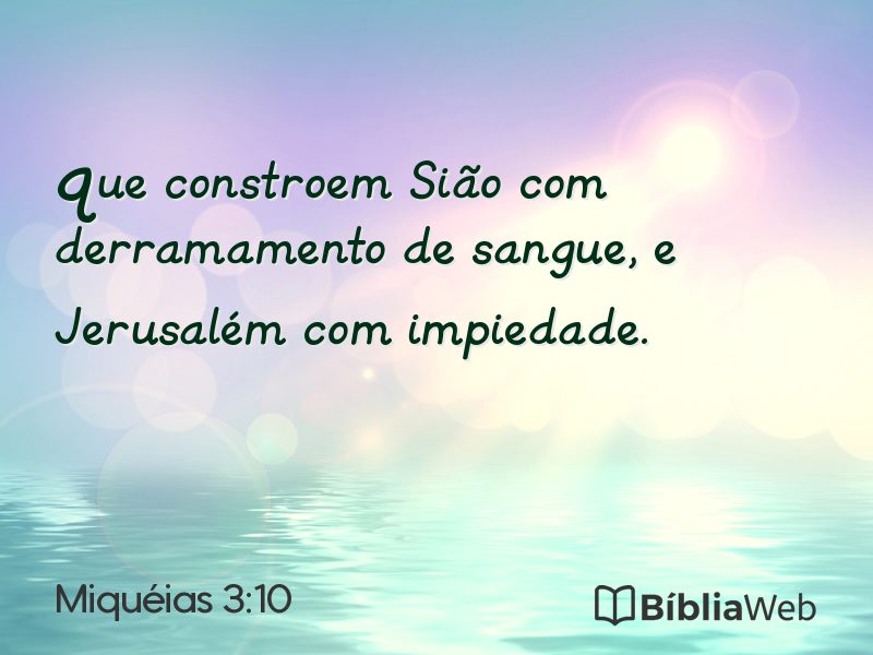 Miquéias 3:10 em imagem para compartilhar