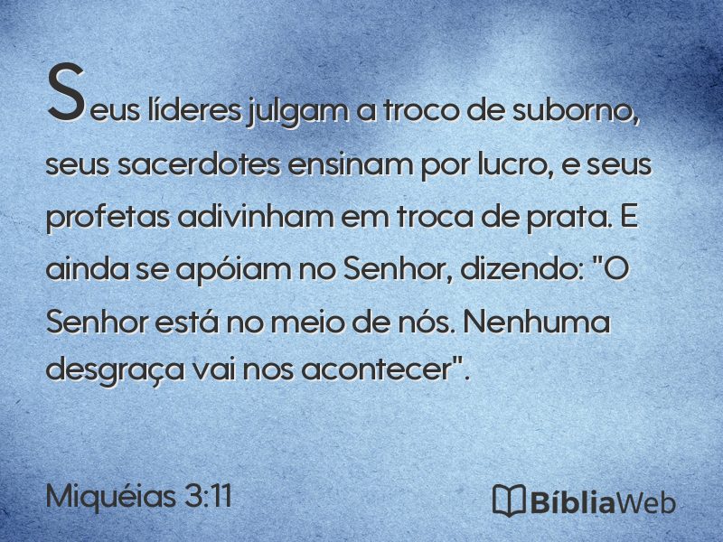 Miquéias 3:11 em imagem para compartilhar