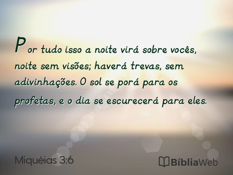 Miquéias 3:6 em imagem para compartilhar