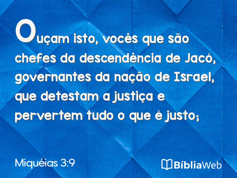 Miquéias 3:9 em imagem para compartilhar