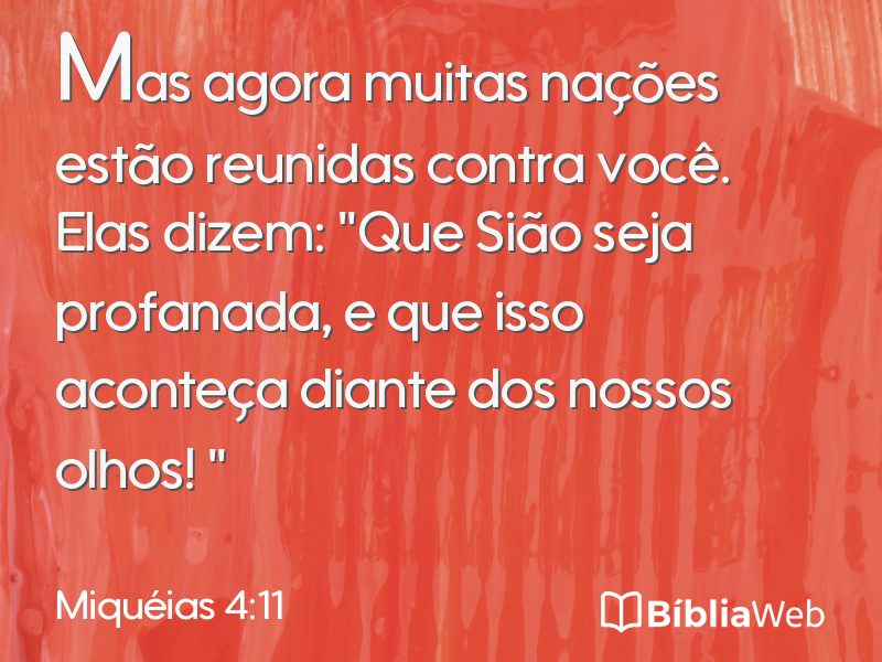 Miquéias 4:11 em imagem para compartilhar