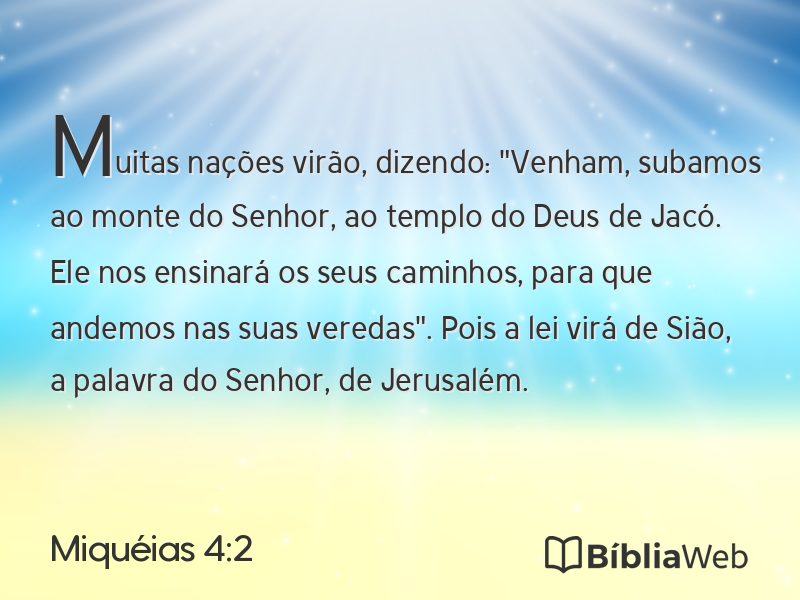 Miquéias 4:2 em imagem para compartilhar