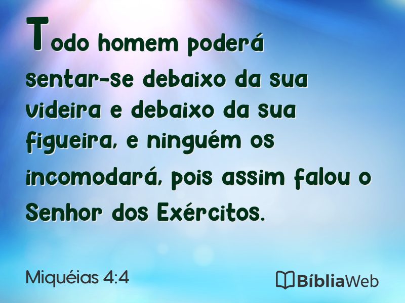 Miquéias 4:4 em imagem para compartilhar
