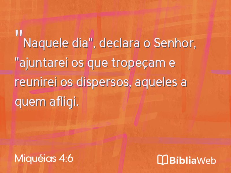 Miquéias 4:6 em imagem para compartilhar