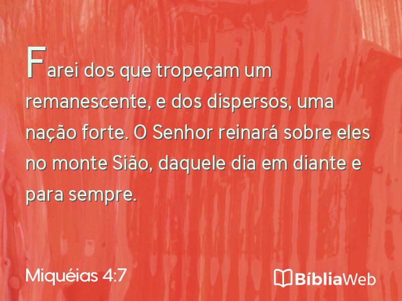 Miquéias 4:7 em imagem para compartilhar