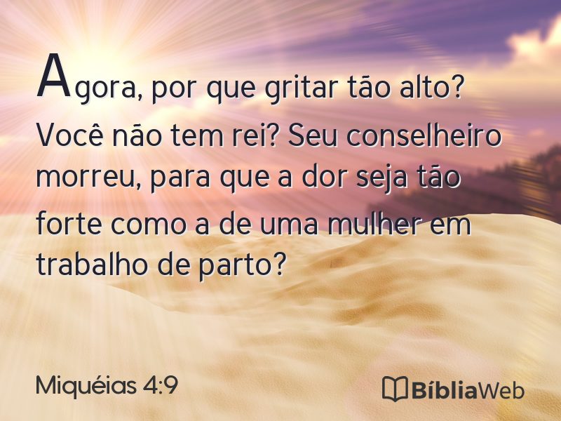 Miquéias 4:9 em imagem para compartilhar