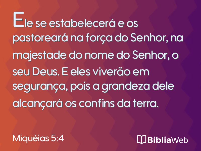 Miquéias 5:4 em imagem para compartilhar