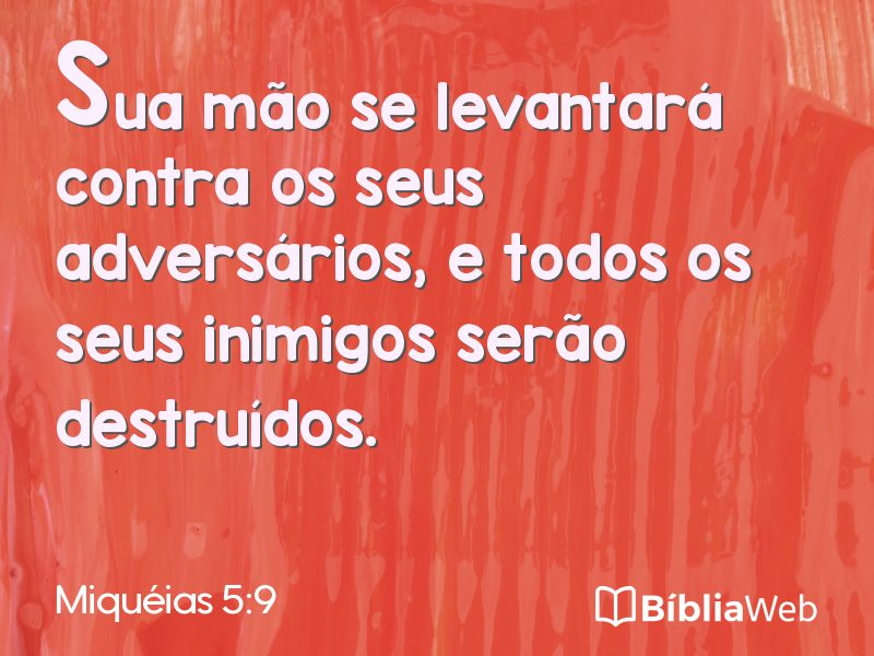 Miquéias 5:9 em imagem para compartilhar