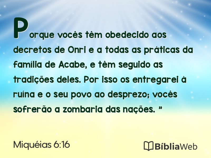 Miquéias 6:16 em imagem para compartilhar