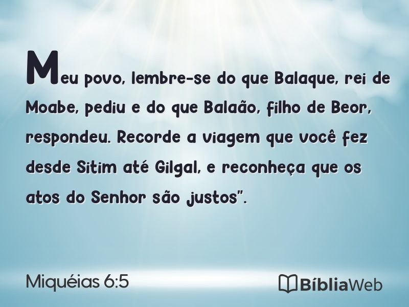 Miquéias 6:5 em imagem para compartilhar