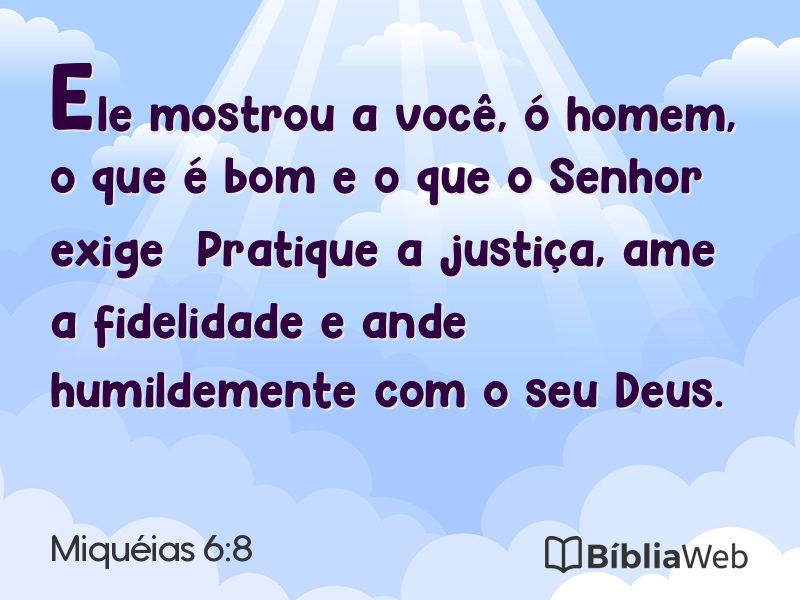 Miquéias 6:8 em imagem para compartilhar