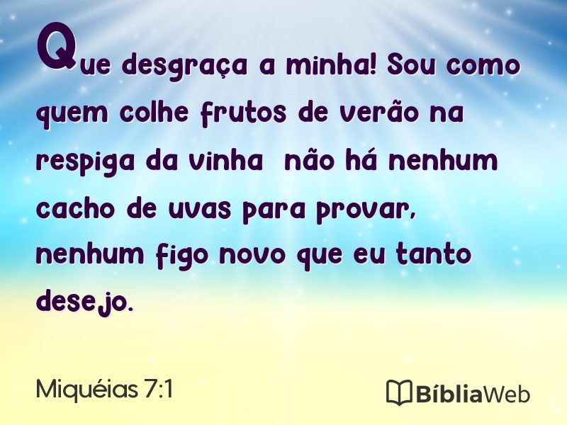 Miquéias 7:1 em imagem para compartilhar