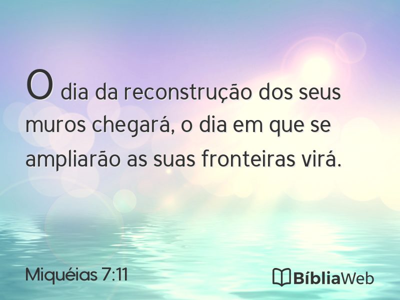 Miquéias 7:11 em imagem para compartilhar