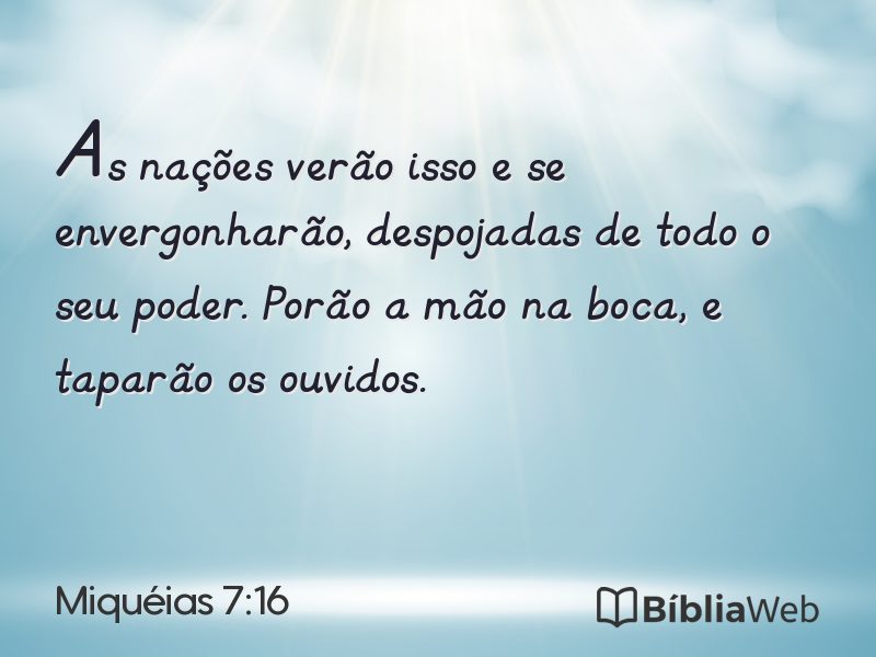 Miquéias 7:16 em imagem para compartilhar