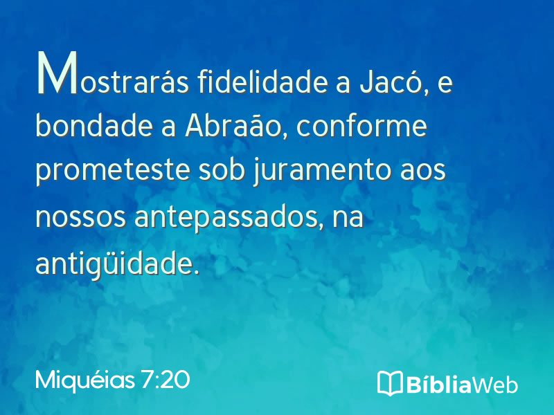 Miquéias 7:20 em imagem para compartilhar