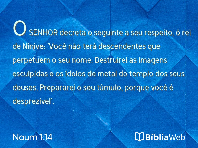 Naum 1:14 em imagem para compartilhar