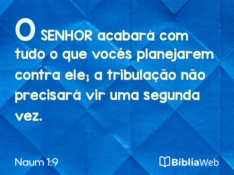 Naum 1:9 em imagem para compartilhar