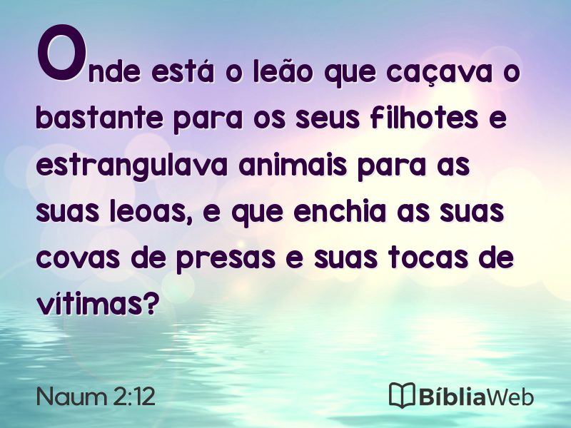 Naum 2:12 em imagem para compartilhar