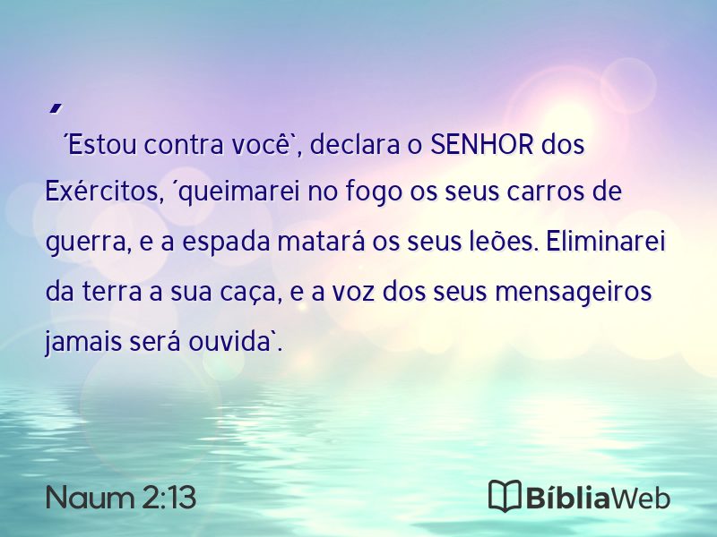 Naum 2:13 em imagem para compartilhar