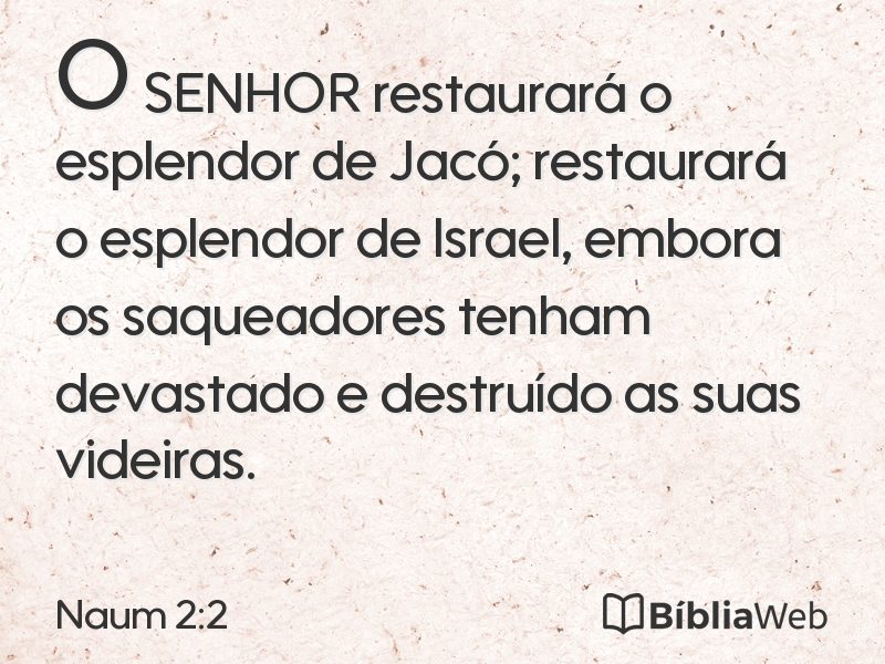 Naum 2:2 em imagem para compartilhar