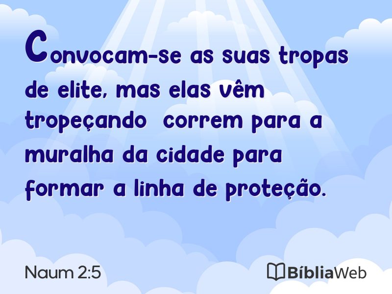 Naum 2:5 em imagem para compartilhar